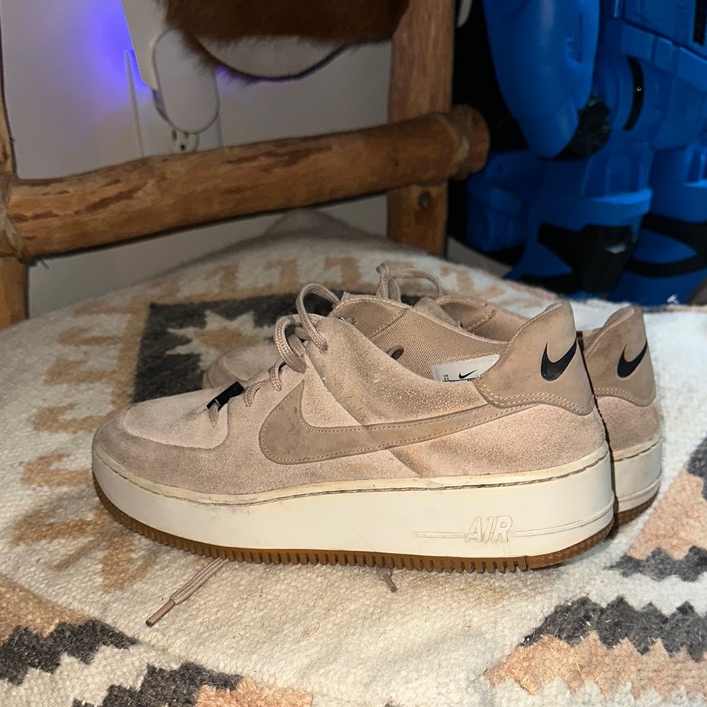 Nike Tan Suede AF1 shoes
